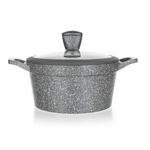 GARNEK GRANITE szary 24 cm do gotowania POKRYWKA 4,3 L jedzenia obiadu box