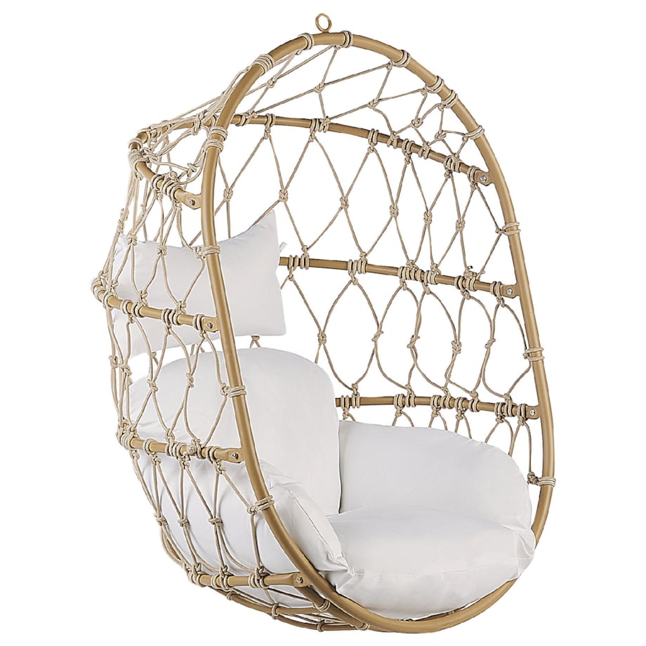 Fotel wiszący ze stojakiem beżowe ADRIA