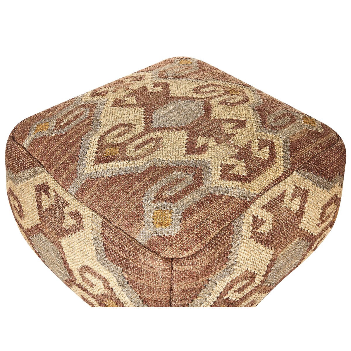 Puf jutowy 50 x 50 x 30 cm wielokolorowy URPAD