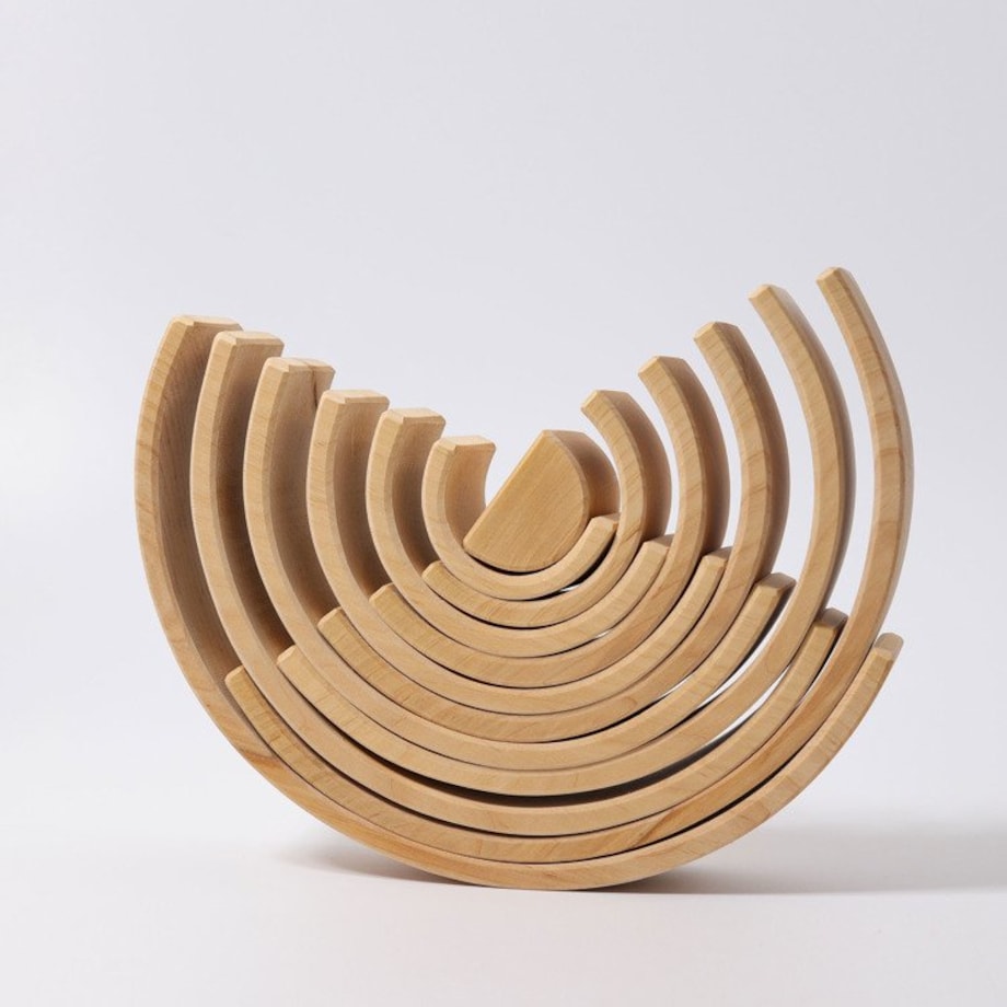 Tęcza Grimm's 12-elementowa - drewniane klocki naturalne 3+