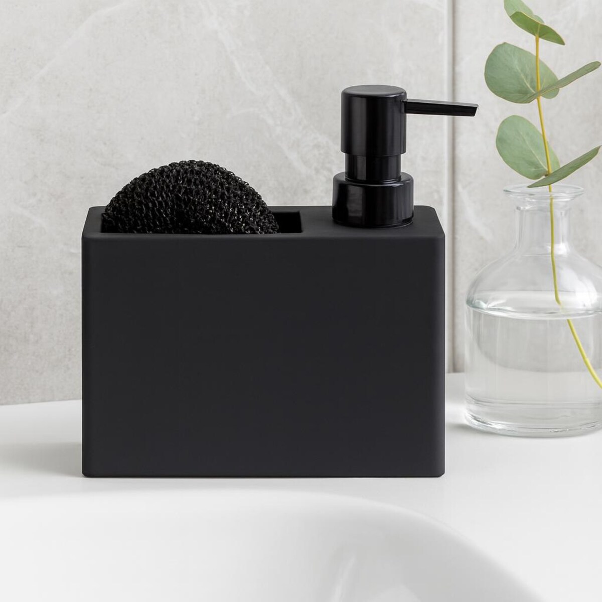 Dozownik z miejscem na gąbkę GRAIN z dolomitu, 320 ml