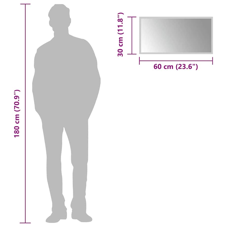 vidaXL Lustro łazienkowe z LED, 60x30 cm