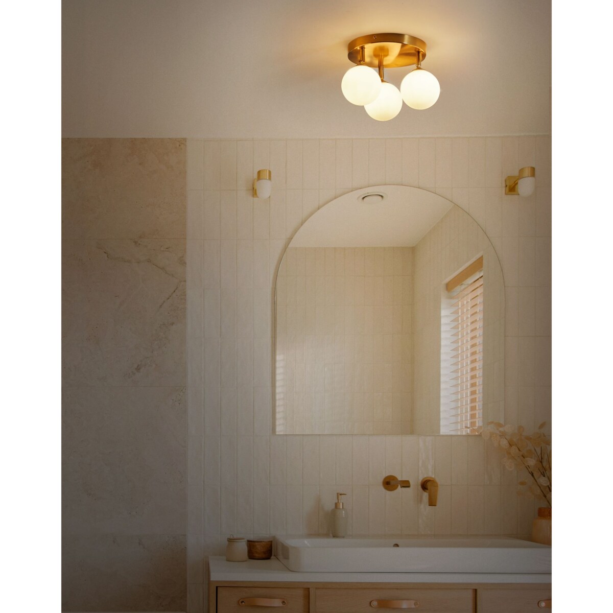 Lampa sufitowa MAVILLA Szkło Mosiężny