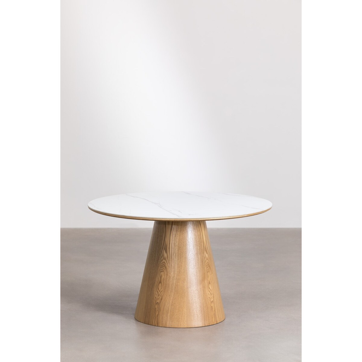 Stół jadalniany z ceramicznym blatem Ø120 cm Aura naturalny