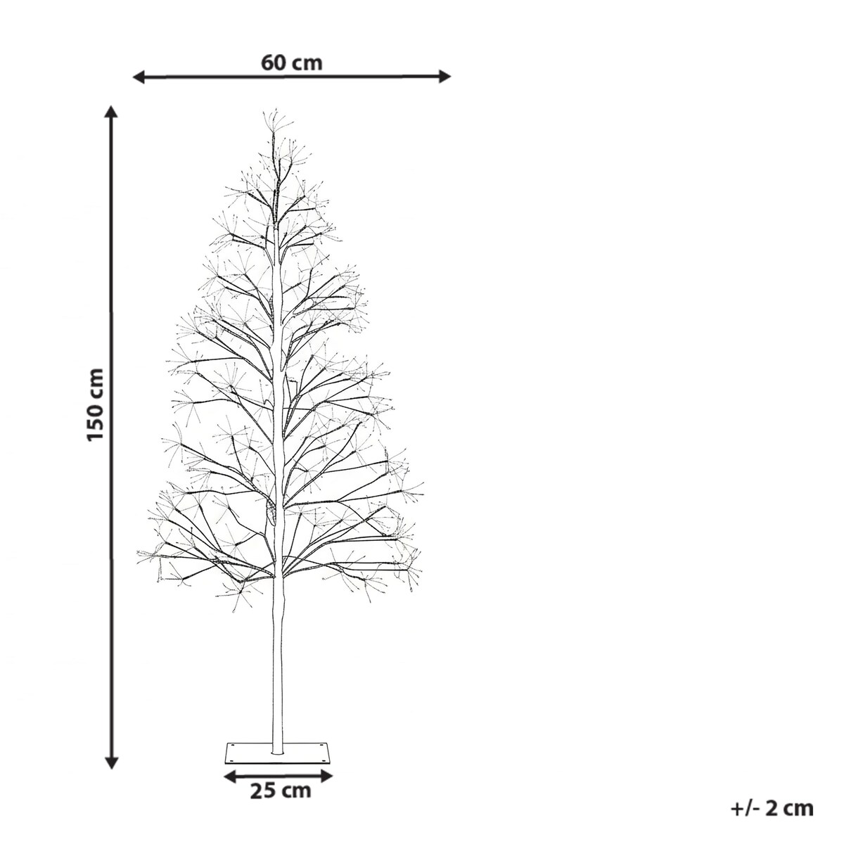 Dekoracja ogrodowa LED LONKARI Drzewko 150 cm Brązowy