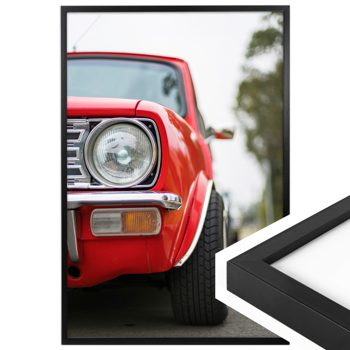 Czarna ramka na zdjęcia 40x60 cm rama MDF z plexi klasyczna ramka zawieszka poziom pion