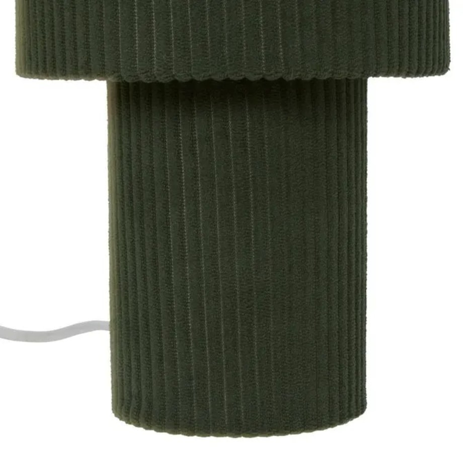 Lampka nocna sztruksowa, zielony khaki, Jolina, 28 cm