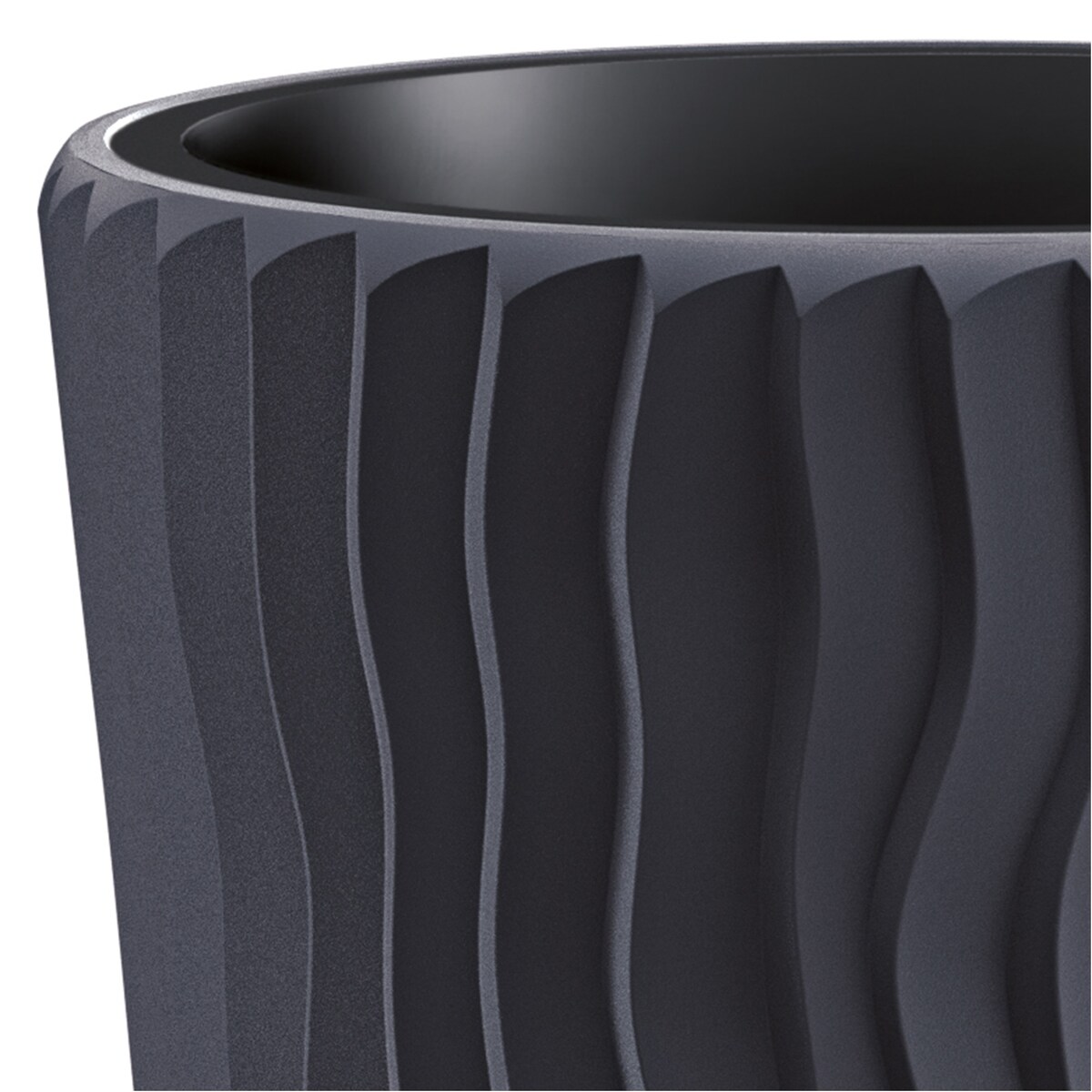 Doniczka Donica Ogrodowa 29,7 Cm Okrągła Wysoka Na Taras Do Ogrodu Domu Antracytowa