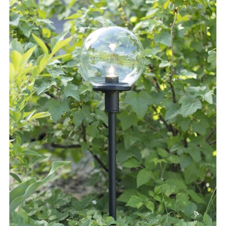 Ogrodowa lampa szklana Garden LED 3W czarna przezroczysta