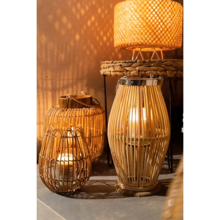 Lampion bambusowy ze sznurem, Ø 21 x 38 cm