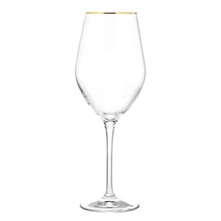 Eleganckie Kieliszki na Nóżce do Wina Wody Splendour Krosno Złoty Pasek