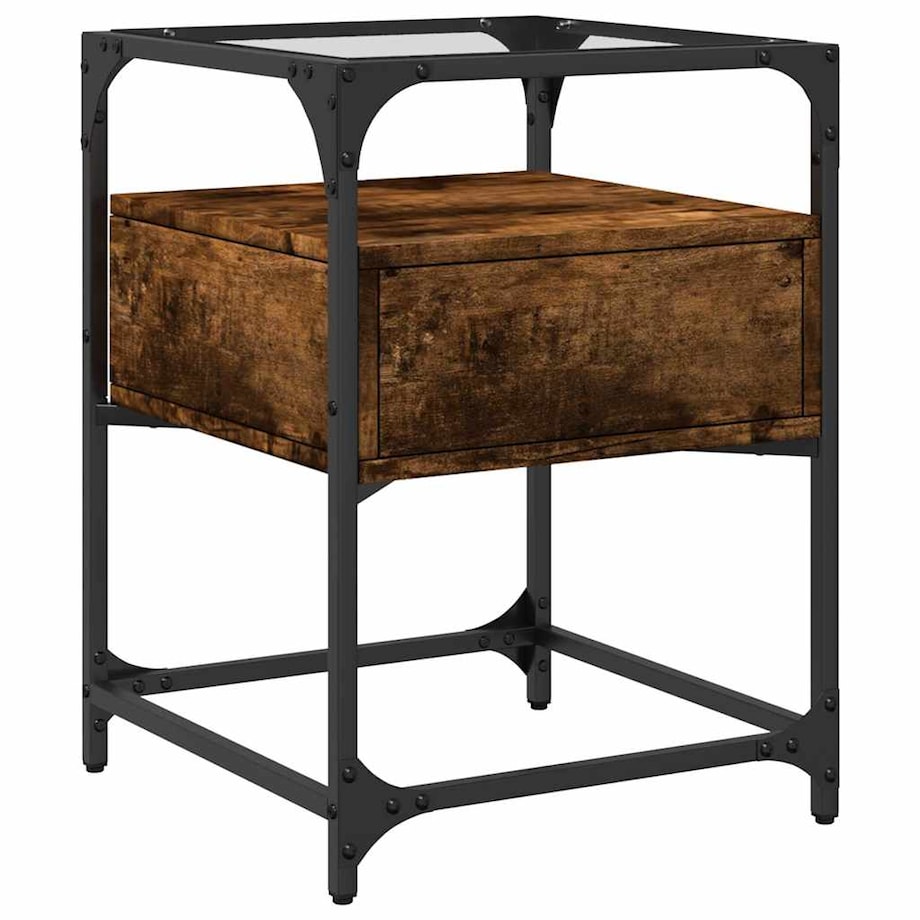 vidaXL Szafka nocna, przydymiony dąb, 40x40x55 cm