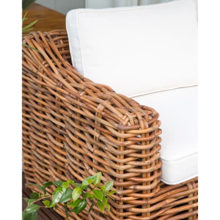 Sofa trzyosobowa dla 3 osób Lewostronny Rattan Naturalny BRIATICO