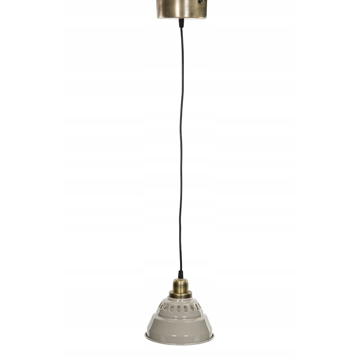 LAMPA wisząca LIAM metalowa szara złota śr. 18cm