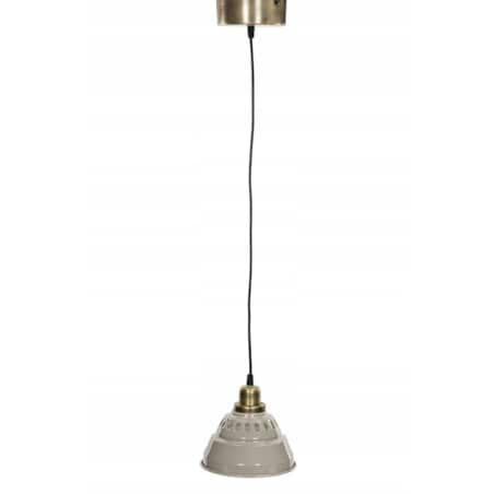 LAMPA wisząca LIAM metalowa szara złota śr. 18cm