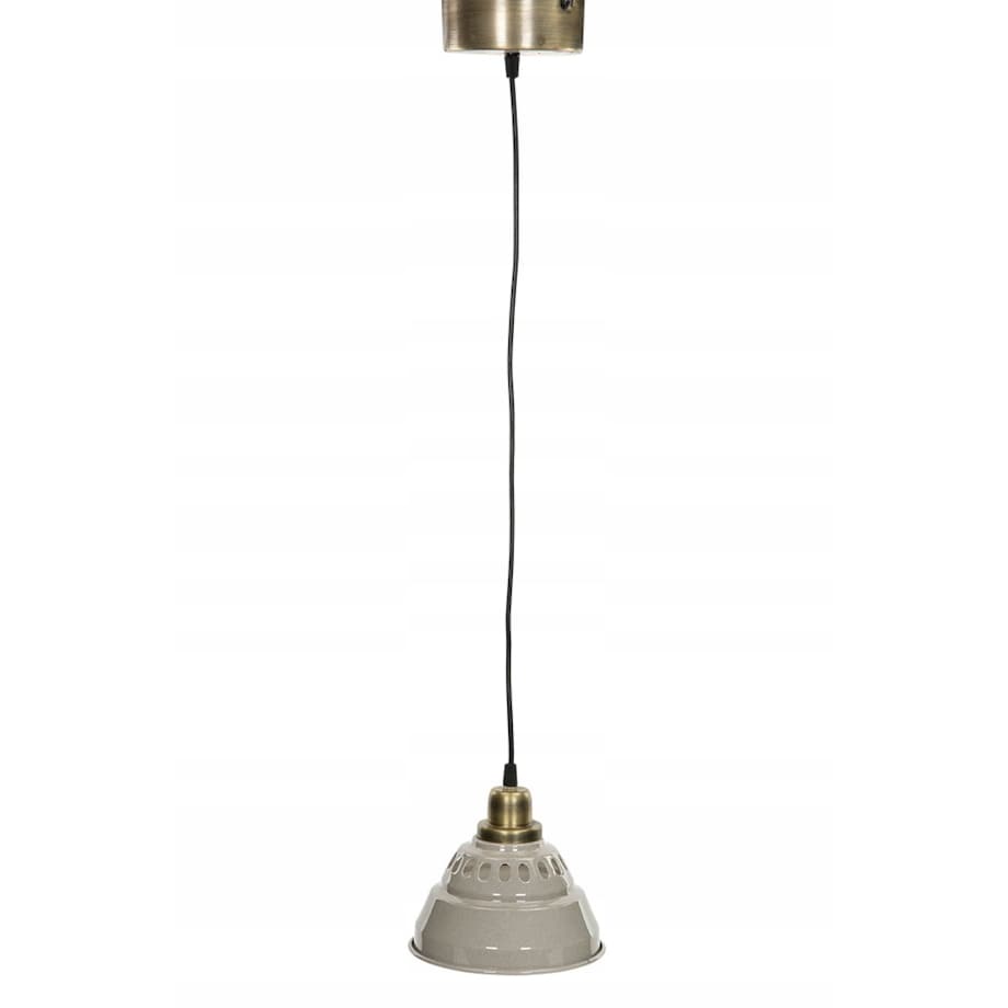 LAMPA wisząca LIAM metalowa szara złota śr. 18cm