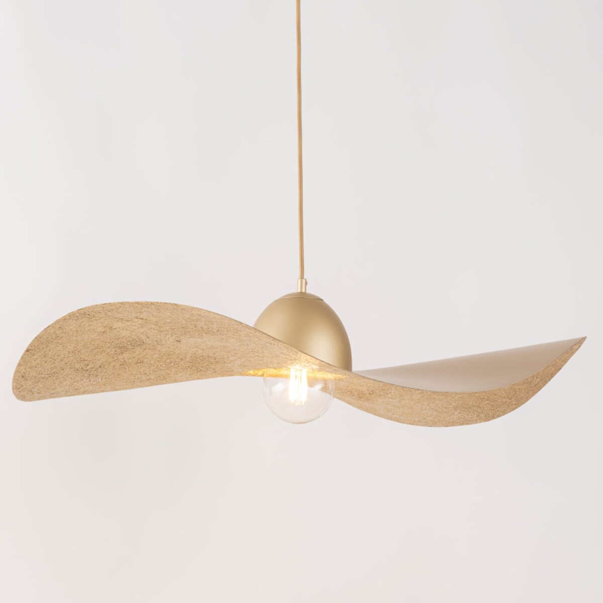 Złota lampa wisząca KAPELLO nowoczesny zwis do sypialni nad łóżko