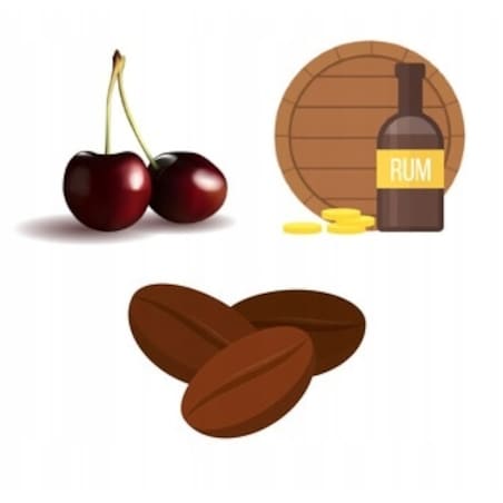 Kawa aromatyzowana smakowa WIŚNIE W RUMIE mielona super KUBEK PREMIUM 200g - kawa deserowa