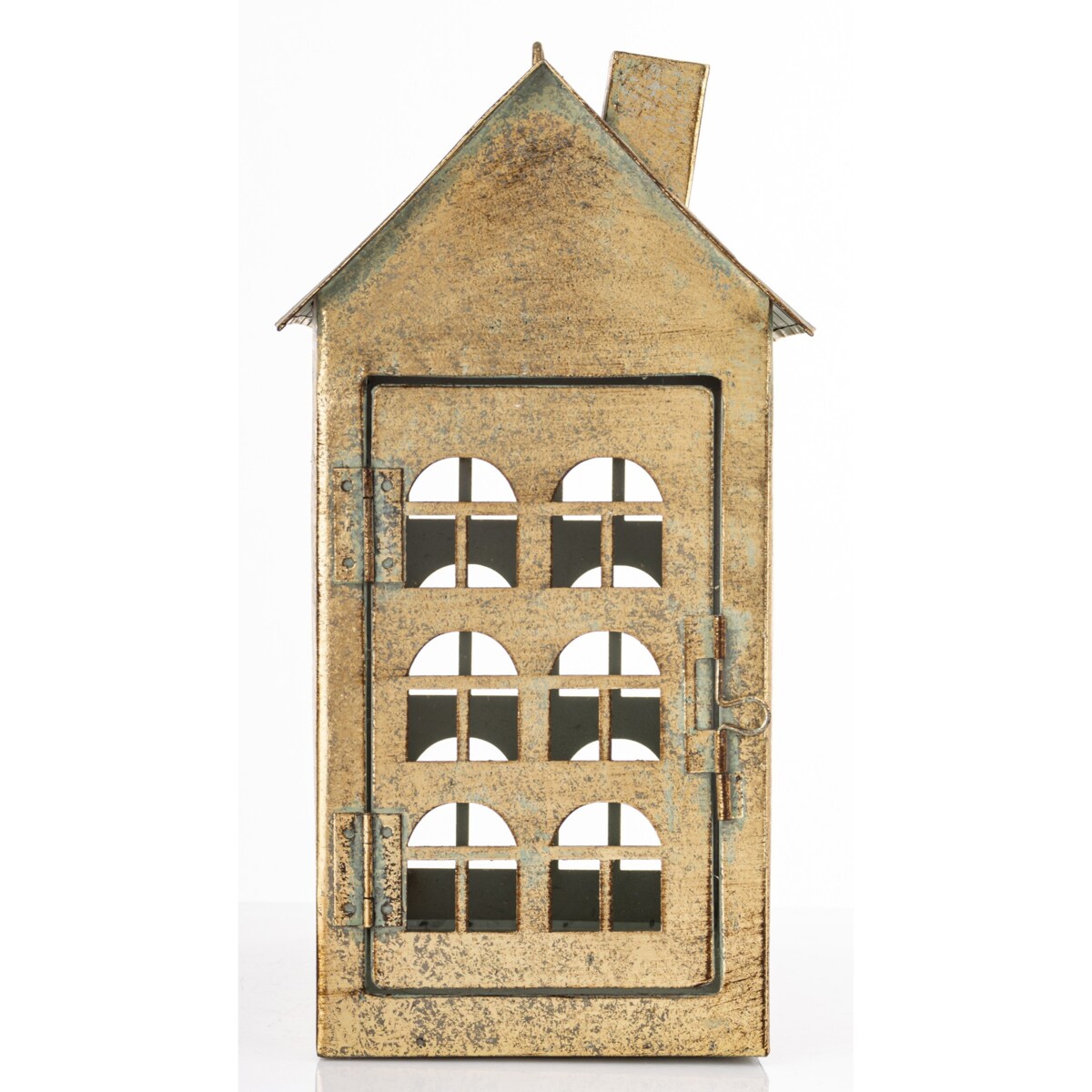 Dekoracja - metalowy domek 32x25x16 cm MUOYA z drzwiczkami