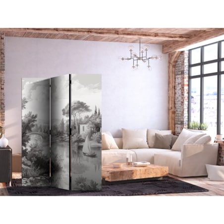 Parawan Akustyczny Czarno-Biały Pejzaż Vintage 135x172cm