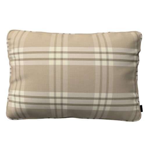 Poszewka Gabi na poduszkę prostokątna 60x40 krata beżowa