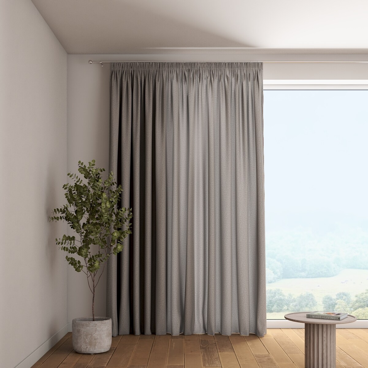 Zasłona na taśmie marszczącej 1 szt. 130x245 szary