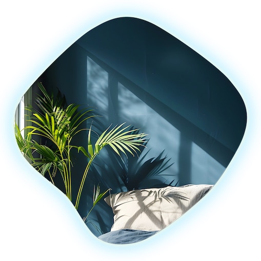 Lustro Asymetryczne LED - 67,6x67 cm - Zimne Światło