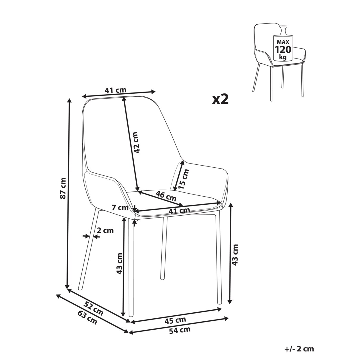 Zestaw 2 krzeseł do jadalni LOVERNA Sztruks Zielony