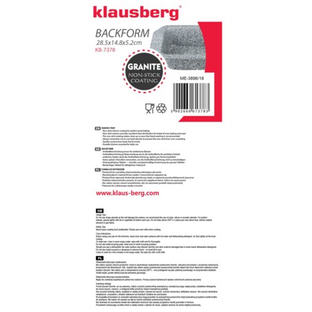 Forma blacha 28cm do pieczenia ciasta chleba pasztetu KLAUSBERG