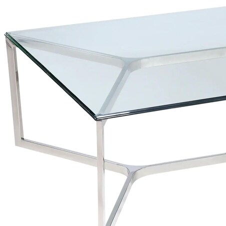 Transparentny stolik kawowy Hamptons HP-CT1144S Cosmolight srebrny