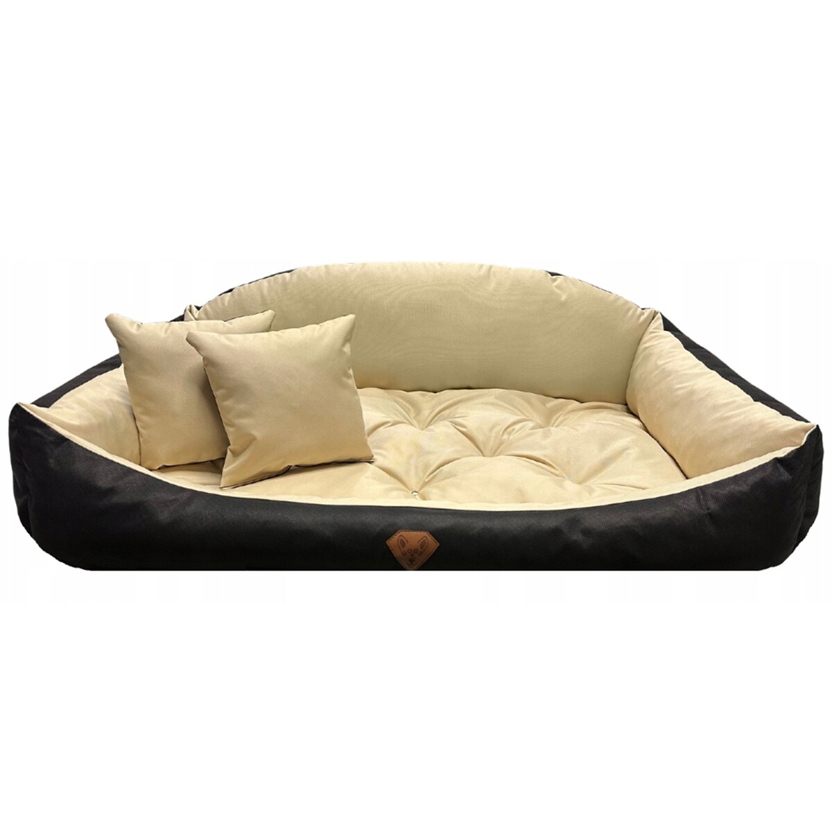 Legowisko Dla Psa Kanapa Posłanie Muszla 75X65 Cm Wodoodporne Poduszki Pikowane Beżowe