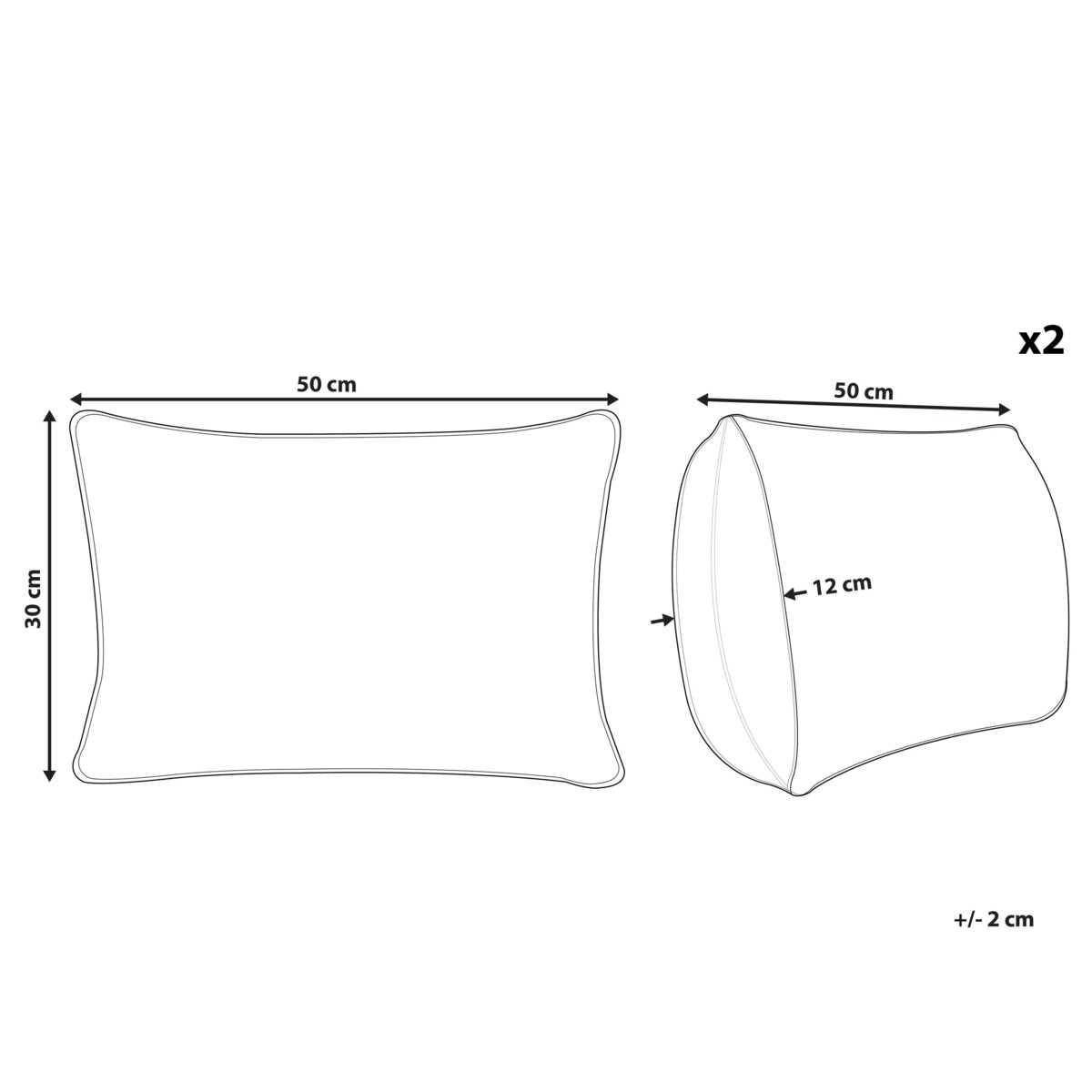 Zestaw 2 poduszek ogrodowych SWAY Wzór geometryczny 30 x 50 cm Kolorowy
