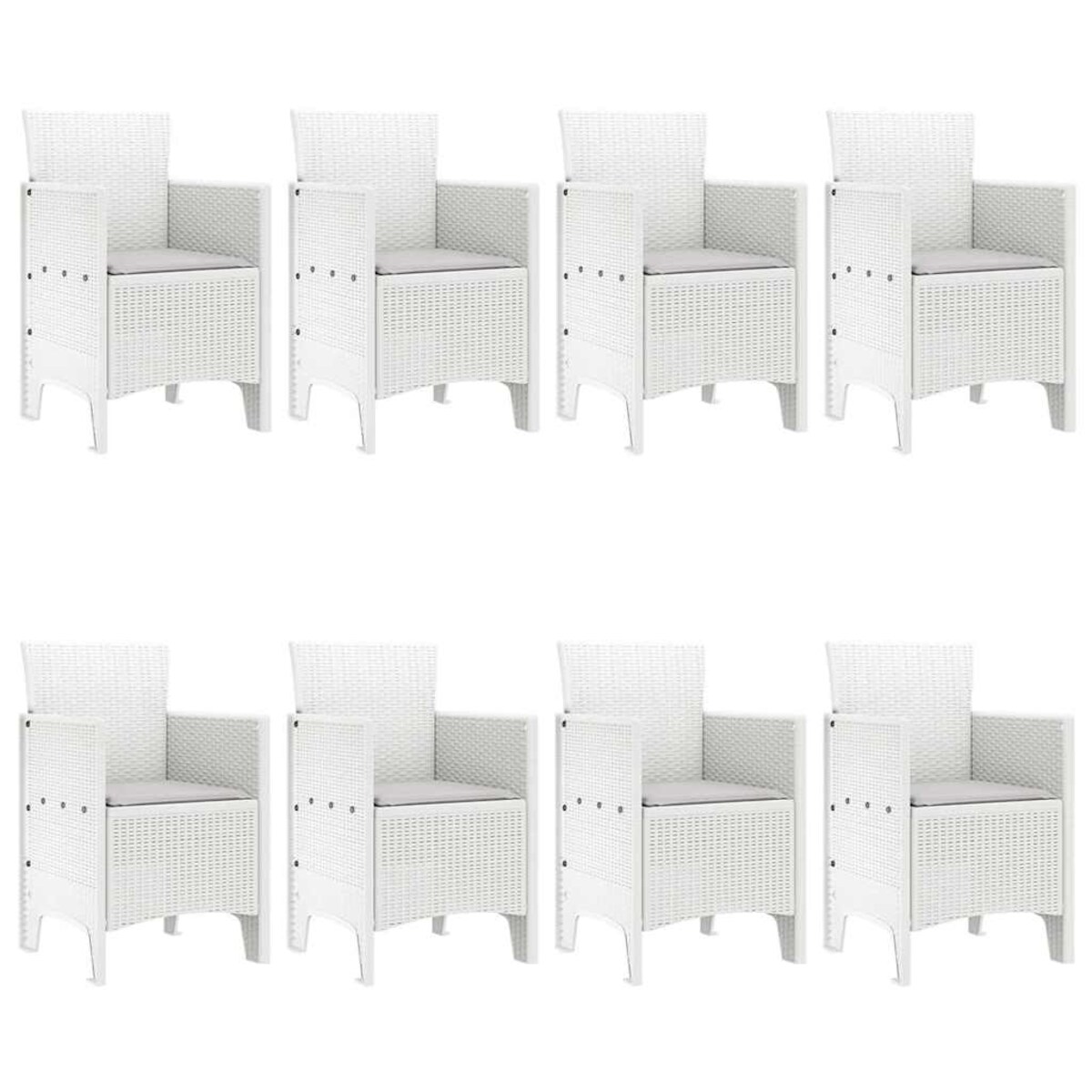 vidaXL Zestaw do jadalni w ogrodzie 9 pcs Biały Rattan Polt