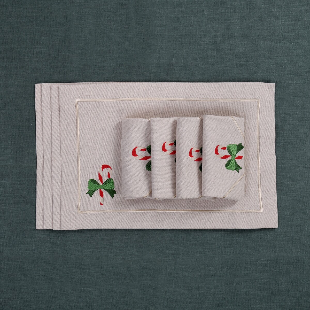 Podkładki Candy Cane Mirha - 4 sztuki