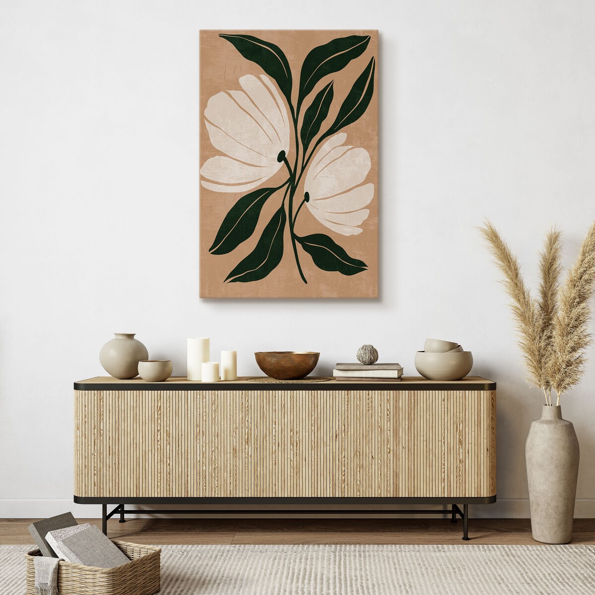 Obraz Akwarelowe Białe Kwiaty Polne 30x40cm