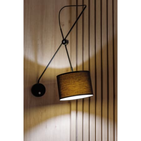 Kinkiet LAMPA ścienna VIPER 6513 Nowodvorski regulowana OPRAWA abażurowa KINKIET na wysięgniku czarny złoty