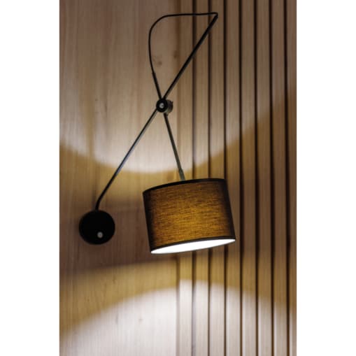 Kinkiet LAMPA ścienna VIPER 6513 Nowodvorski regulowana OPRAWA abażurowa KINKIET na wysięgniku czarny złoty