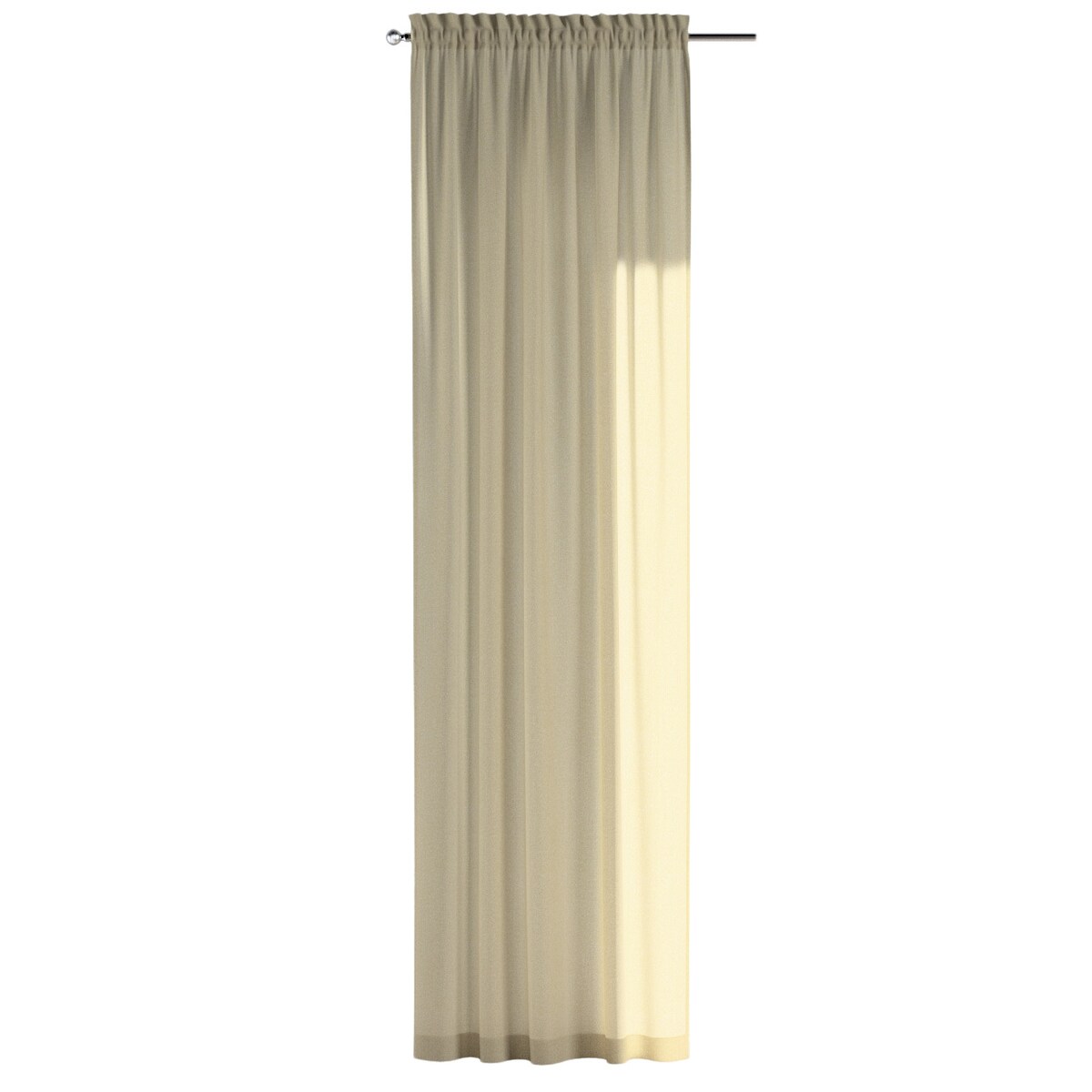 Zasłona na kanale z grzywką 1 szt. 130x245 jasny beż