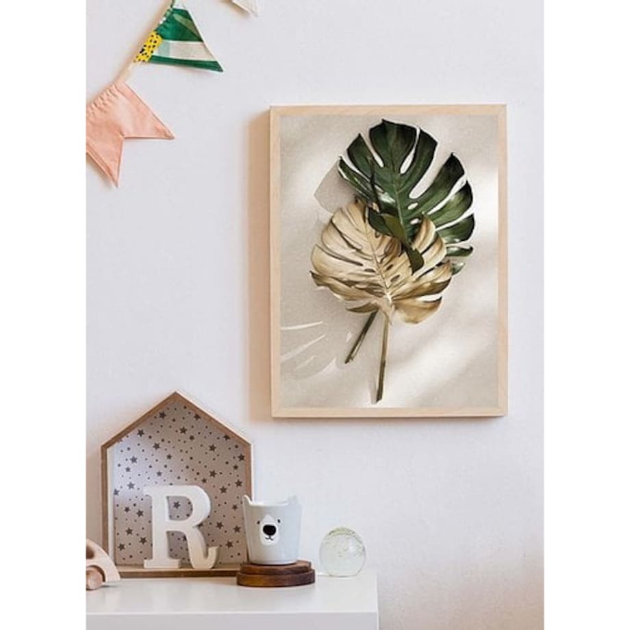 Poster Story, Plakat, Obraz - Złota Monstera No2, wymiary 60 x 84 cm