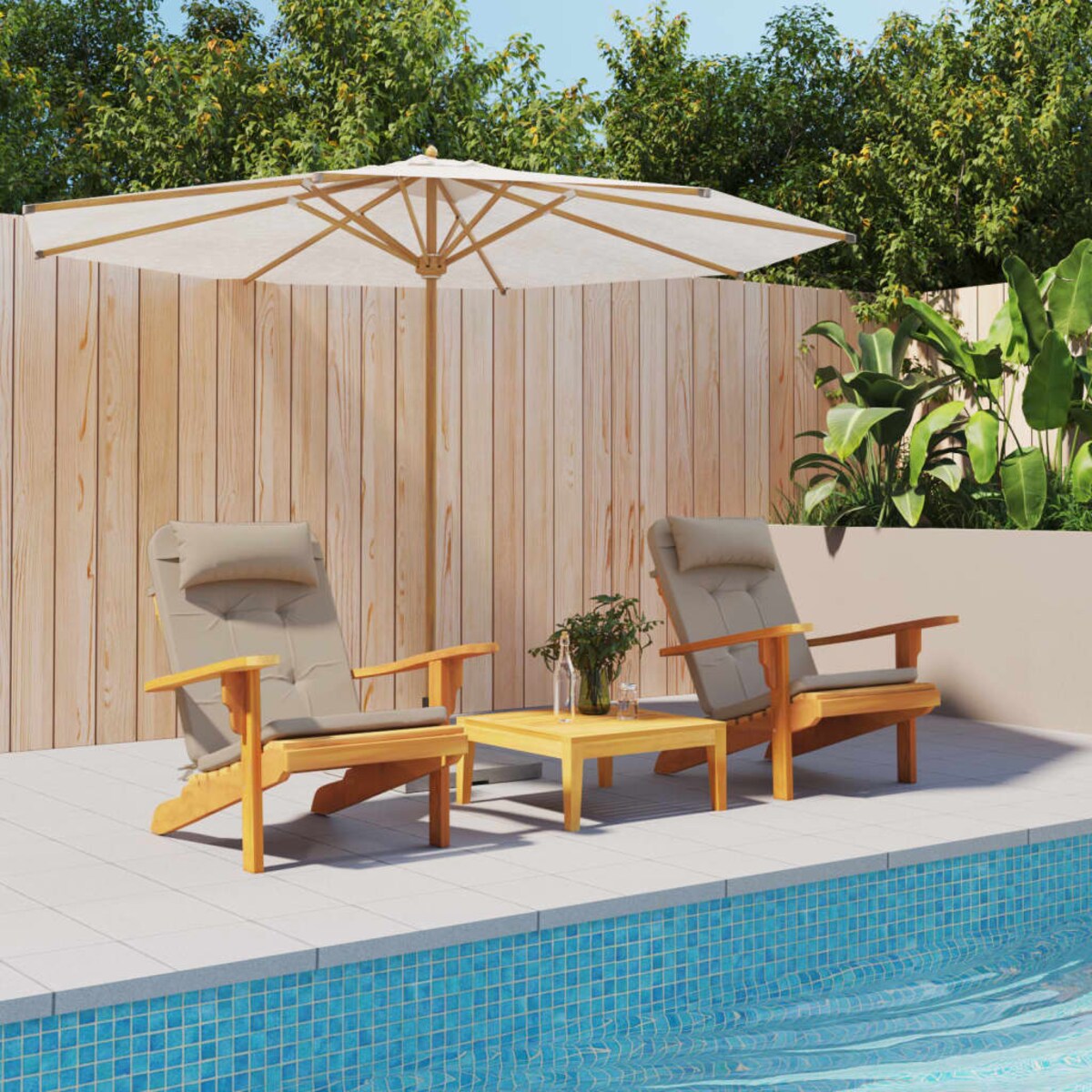 vidaXL Poduszki na krzesła Adirondack, 2 szt., taupe, tkanina Oxford