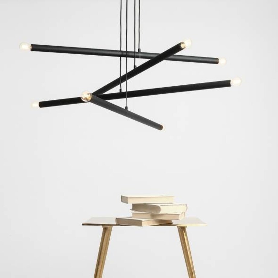 Loftowa lampa wisząca 1072P1 Aldex metalowe tuby kaskada czarna