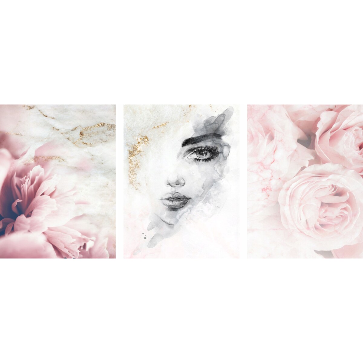 Zestaw 3 plakatów z ramkami obrazy na ścianę ścienne do salonu sypialni