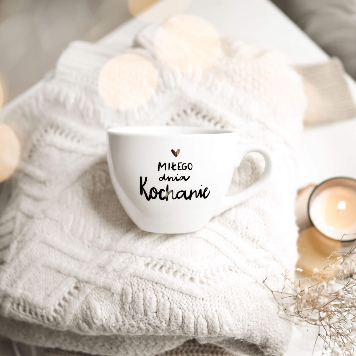 Kubek 500 ml - Miłego dnia kochanie ZŁOTE SERCE