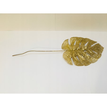 BROKATOWY LIŚĆ anturium ZŁOTY do bukietu dekoracji święta gwiazdka stroik