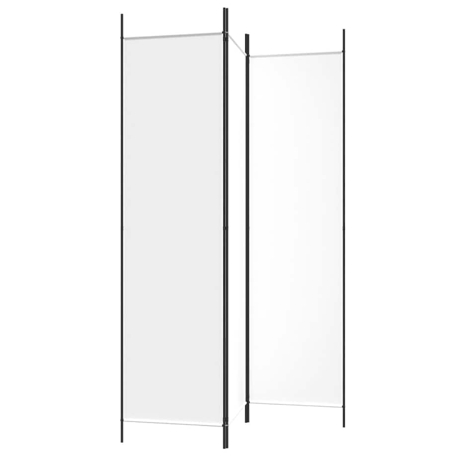 vidaXL Parawan 3-panelowy, biały,150x200 cm, tkanina