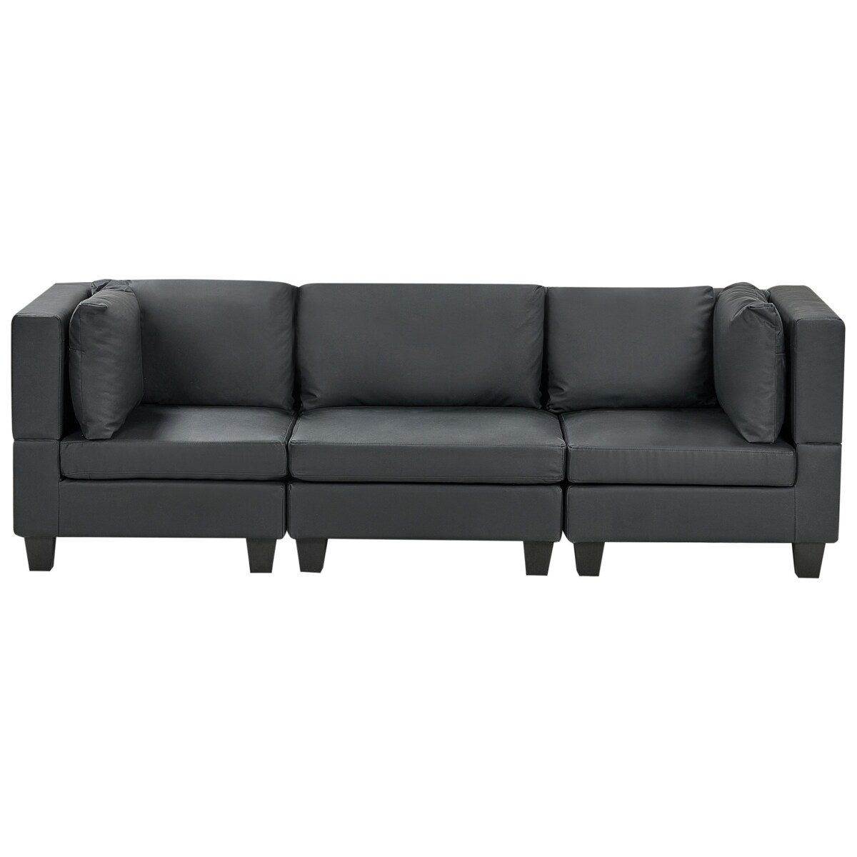 Sofa modułowa 3-osobowa ekoskóra czarna UNSTAD