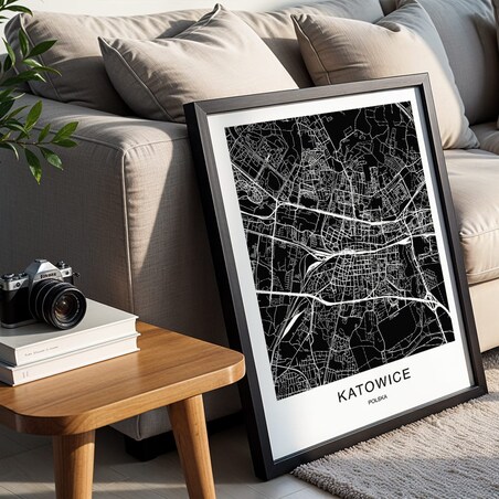 plakat katowice mapa 50x70