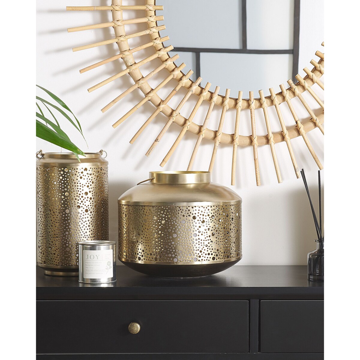 Lampion żelazny 22 cm złoty CORFU