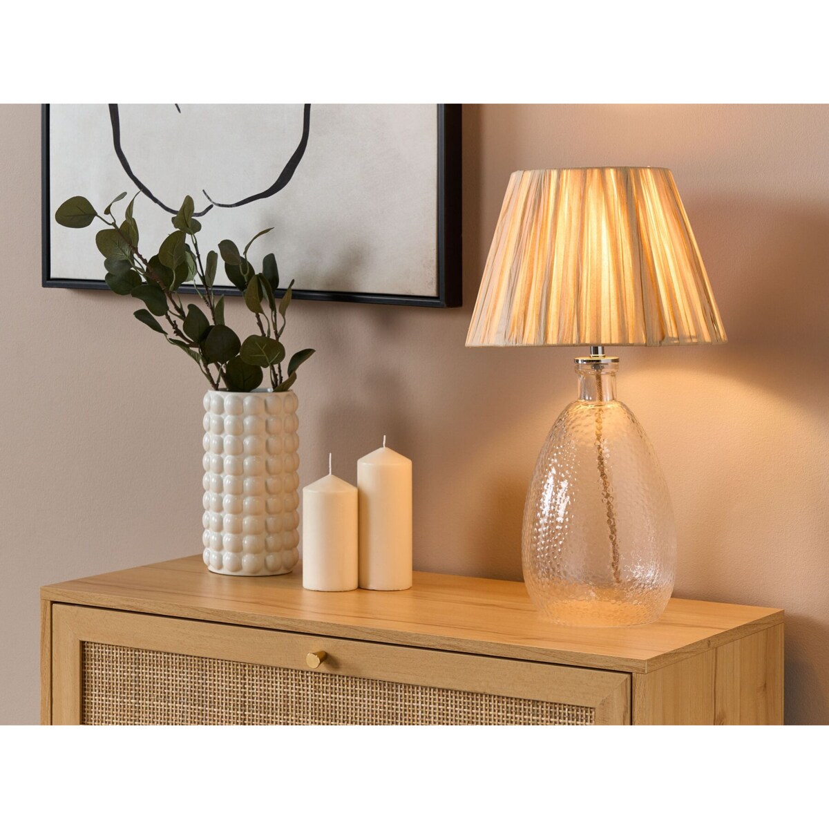 Lampa stołowa szklana transparentna BLANCO