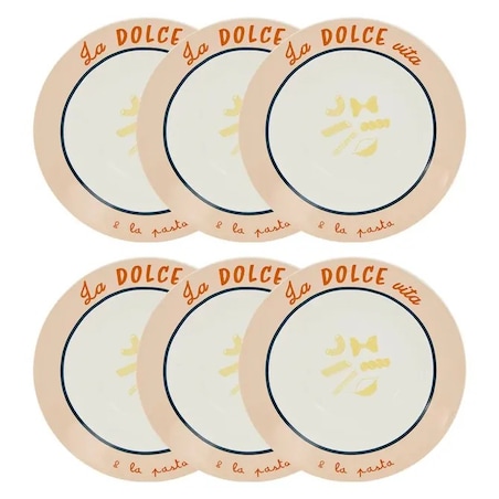 Komplet 6 porcelanowych talerzy głębokich „Della Pasta”, 22 cm